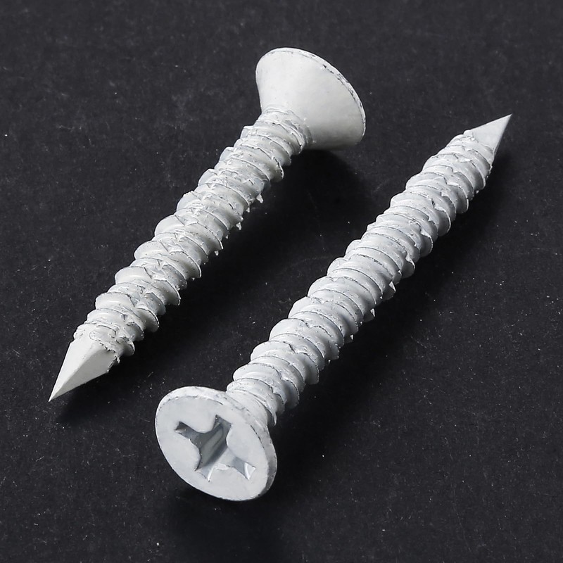 WenSilon(30 PCS) 1/4" x6 White Concrete Screw Anchor White Flat