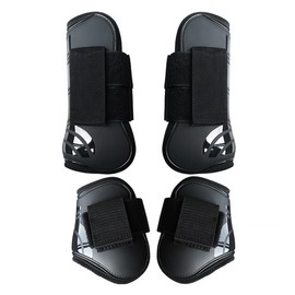 AIMALL Set of 4 Equestrian Horse Leg Protectors, Durable Dive Material with Velcro Straps, Enhanced Joint Protection, Blue, Size Large