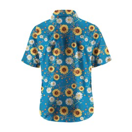 ORIONRIDE Cycling Shirts-Original Daisy Design,Zipper Pockets,Short Sleeves,Button Down Gravel Shirts for Biking