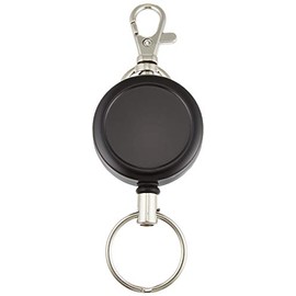 Bowken Club KR-03 Key Back Reel, Thick PE, 47.2 inches (120 cm), Key Holder, Black, Black