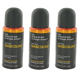 Parfums De Coeur Ltd 2608 Body Spray Mascolino 3 pack