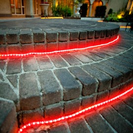 Tupkee LED Rope Light Red - for Indoor and Outdoor use, 24 Feet (7.3 m) - 10MM Diameter - 144 LED Long Life Bulbs Rope Tube Lights