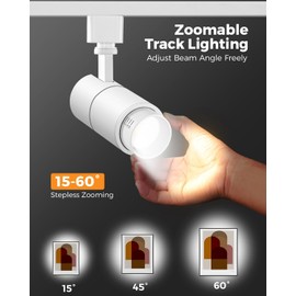 TuyuBEE Zoomable 3 Lights LED Track Lighting Kit with 3.3FT H Type Track Lighting Rails, Dimmable White Track Lighting Fixtures Ceiling Modern Kitchen Spot Track Light Heads, 3000K CRI90+ 12W 1000lm