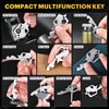 Key Shaped Pocket MultiTool 20-in1 Multi Tool, Stainless Steel Keychain