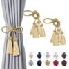 Pretty Jolly 4 Pack Double-ended Tassel Curtain Tiebacks Handmade Braided