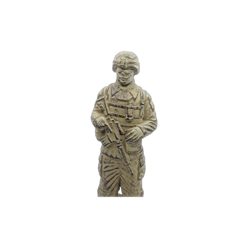 Solid Rock Stoneworks Small Standing Soldier 13in Tall Desert Sand