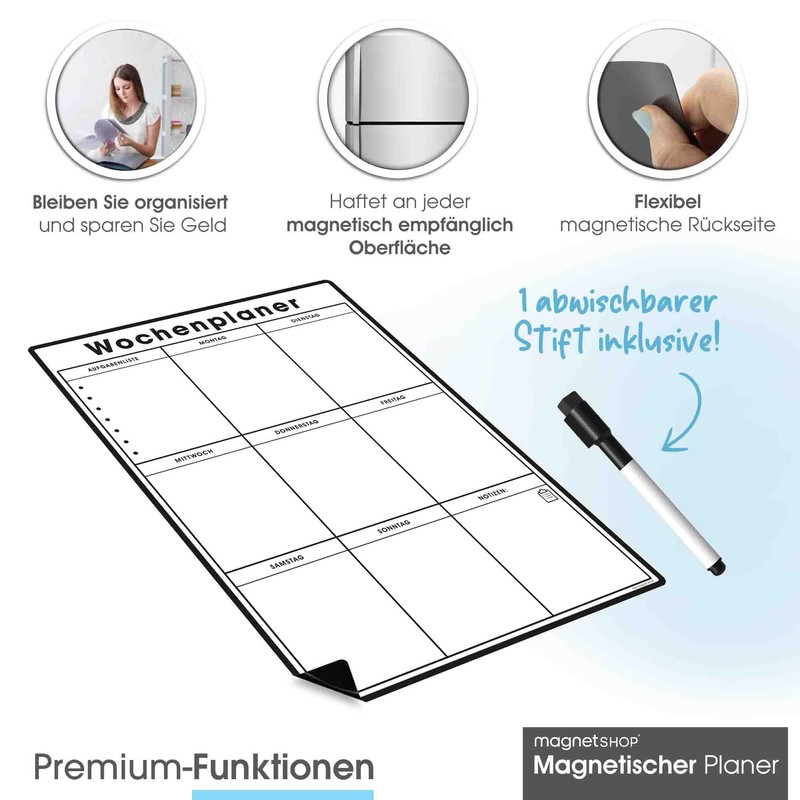 Der Magnet Shop Magnetic Weekly Planner (30 x 21 cm