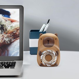 Cute Handheld Fan - Capybara Pocket Fan with Lanyard | USB Charging, 3-Speed Air Coolers, Personal Cooling Devices for All Ages Kids Girls Women Men Students