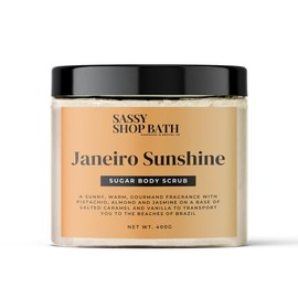 Sassy Shop Wax - Sugar Body Scrub, Janeiro Sunshine - Gentle Exfoliation & Long-lasting Hydration, With an Uplifting Fragrance - For Soft, Smooth, & Radiant Skin - 400g