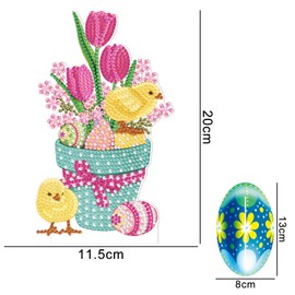 NSXIN 5D Diamond Painting Easter Decoration, DIY Diamond Painting Pictures Kit, Easter Table Decoration, Craft Applique Mosaic Rabbit Easter Eggs Decoration (Style H)