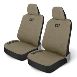 Cat CozyBlend Car Seat Covers, Olive Green Heather - Premium Jersey Fabric Seat Covers for Cars Trucks SUV, Breathable Cotton Car Seat Covers Front Seats Only, Universal Fit Automotive Interior Covers
