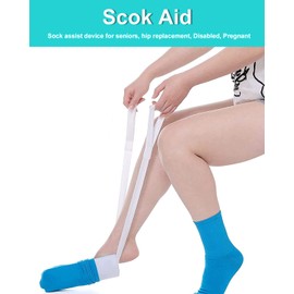 Fanwer Sock Aid Kit -Sock Aide Device for Seniors with Adjustable Shoe Horn, Flexible Sock Helper Easy On Easy Off, Sock Assist Device for Elderly, Pregnant, Hip Surgery Recovery Aids for Daily Living