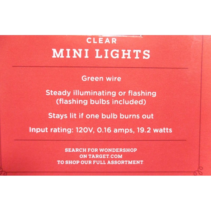 Wondershop Clear Mini Lights String 24'-8" Lighted Length