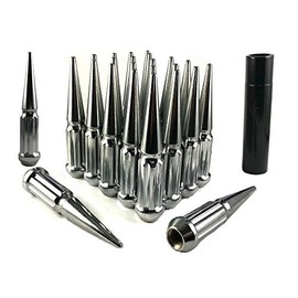20 Pc Solid Spline Spike Lug Nuts Kit 12x1.5 Chrome Compatible with Toyota Avalon Camry Corolla RAV4 Sienna w/Aftermarket Wheel