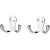 Merriway BH04887 (2 Pcs) Twin Robe Hook Chromed - Pack