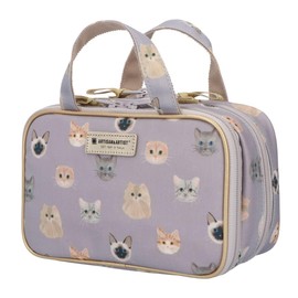 Cosmetic Pouch Functional Medium Pouch with Lip & Brush Holder Whisker Whisper 5WP-WI614 artisan & artist