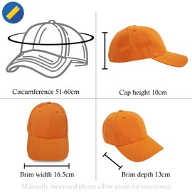 True Heads Plain Orange Adjustable Baseball Cap