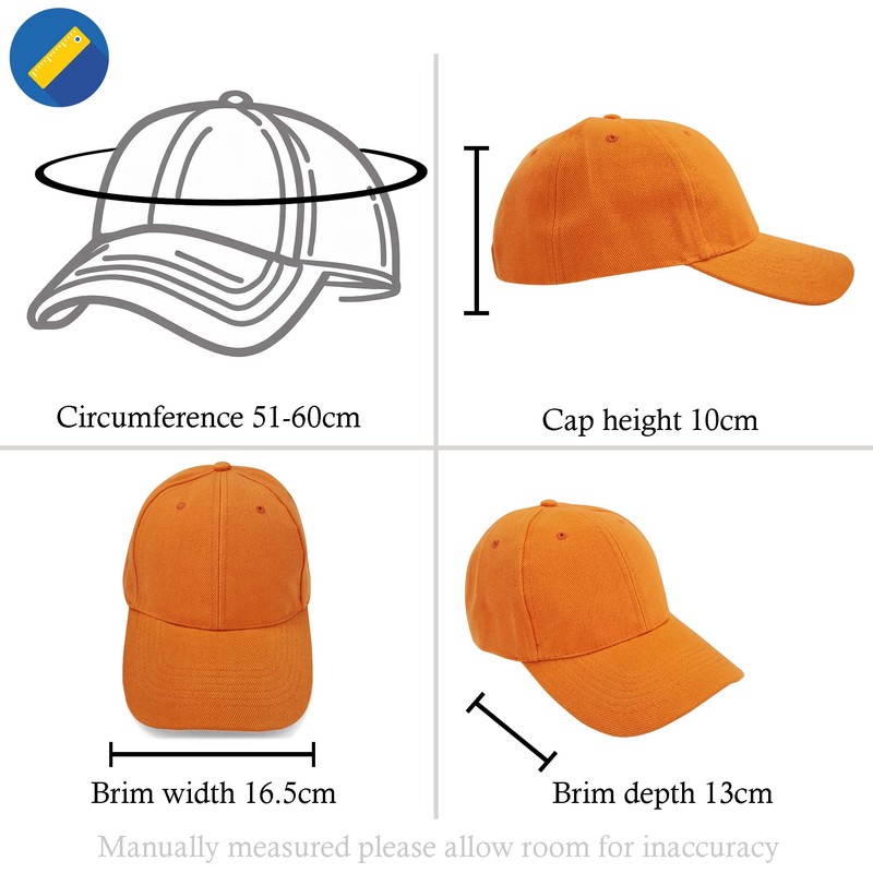 True Heads Plain Orange Adjustable Baseball Cap