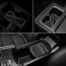 Auovo 17pcs Anti-dust Mats for Honda Accord Accessories 2018 2019 2020 2021 2022 Interior Car Cup Holder Inserts,Center Console Liner,Door Pocket Liner Mat(White, glow in dark)