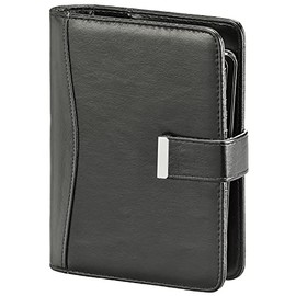 Terminplaner Organizer Wochenplaner Terminkalender - 2022 - ca. A6-1 Woche = 2 Seiten -Softfolie, Classic, Schwarz - Ringbuch mit 6-Fach Lochung, nachfüllbar - Modell Kompakt - 02-0416