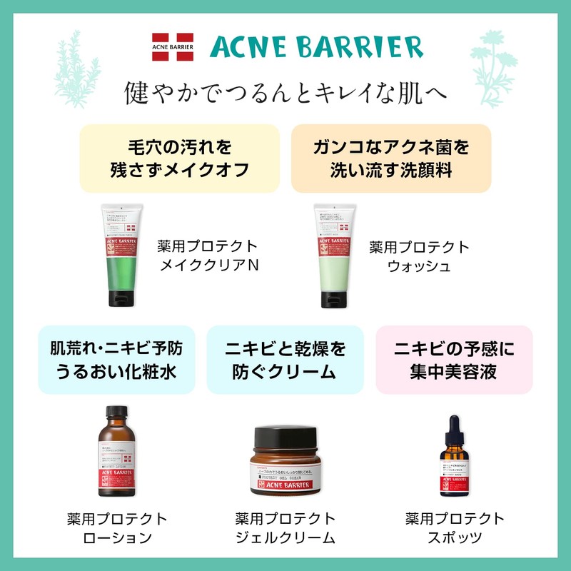 アクネバリア 薬用プロテクト ジェルクリーム 大人ニキビ 乾燥肌 保湿 予防 ハーブ ティーツリー 医薬部外品