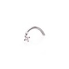 Diamond Nose Stud 14K White Gold Nose Ring Twist Screw