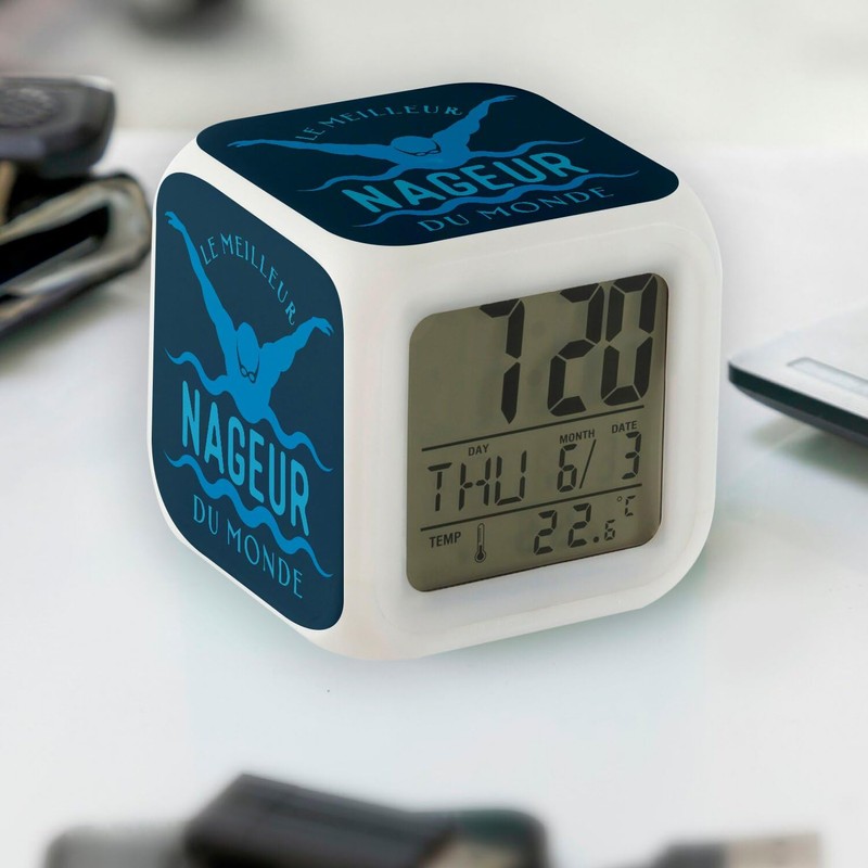 Fabulous Blue Cube Alarm Clock with Lighting - The World's