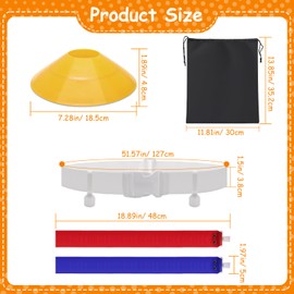Anglekai 17PCS Flag Football Belts Set, Belts and Flags Kit with 8P Flags/ 4 Belts/ 4P Cones/Storage Bag for 4 Player Flag Football Set for Outdoor Sport Training(4)