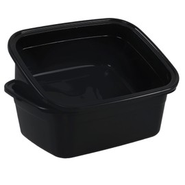 Uumitty 2 Pack 18 Quart Rectangular Plastic Dishpans, Black Plastic Wash Basin for Sink