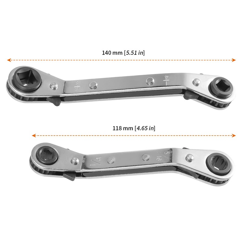 HOZEON 4 PCS HVAC Service Wrench Tools, Ratcheting Curved Wrench