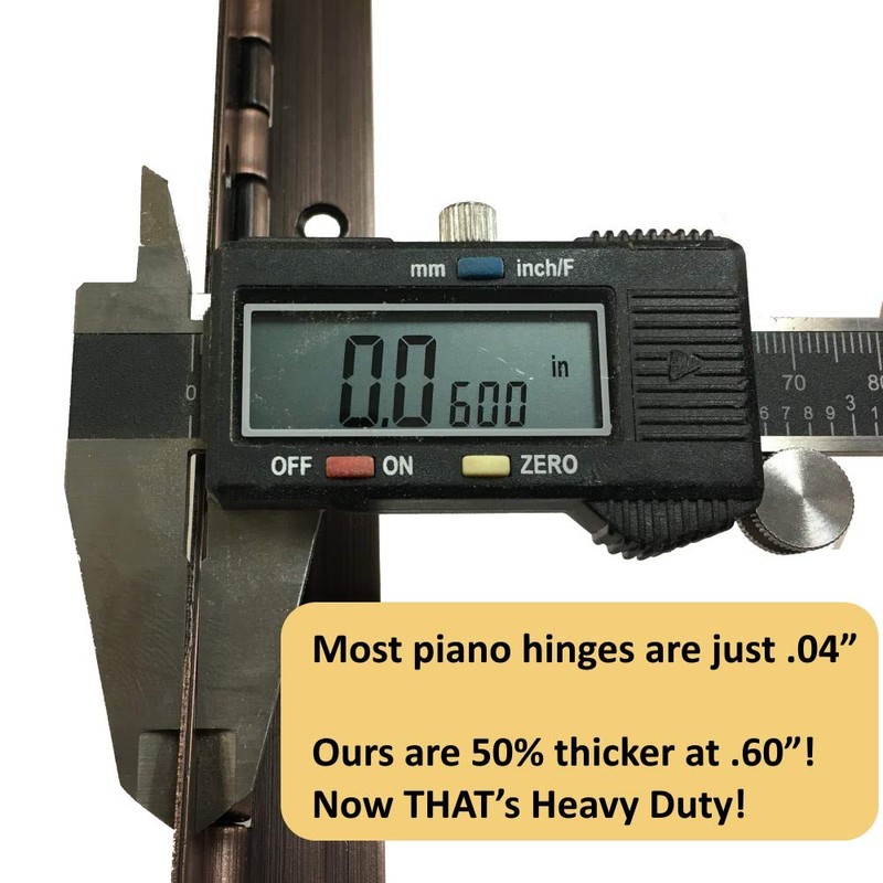1-1/2" x 48" Continuous Piano Hinge - Heavy Duty .060"
