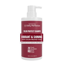 Daily Perfection Champú Color Protect Con Biotina y Queratina, Libre de Sal, Sin Sulfatos, Sin Parabenos, para Colores Prolongados y Vibrantes En Cabe