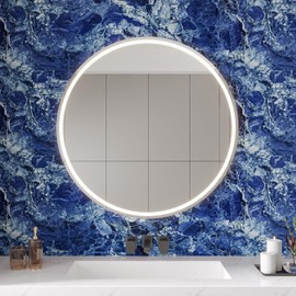 CHIHUT Extra Wide Marble Contact Paper 30"x118" Royal Blue Marble Peel and Stick Wallpaper Waterproof Oil Resistant Removable Wallpaper for Kitchen Bathroom Countertop Vinyl Wrap for Cabinets Walls