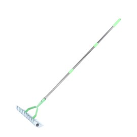 Thatch Rake Dethatcher Rake 3 Sections Combination Lawn Rake, Sturdy Stainless Steel Thatching Rake for Cleaning Dead Grass, 12.8in Wide Head Rake with Slipproof Handle for Garden