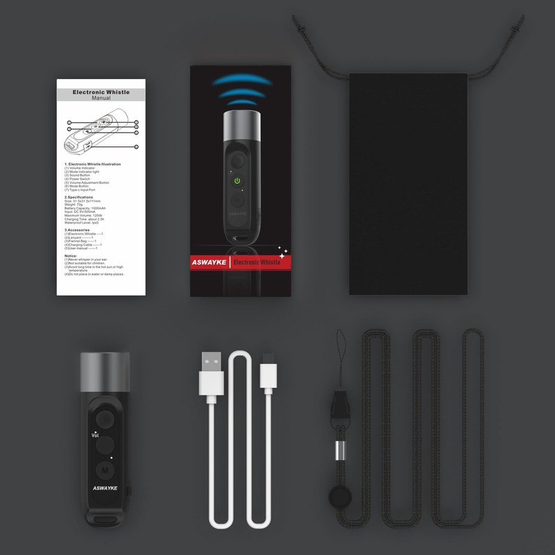 aswayke Electronic Whistle Highest IPX5 Maximum Sound 125db Battery 1000mAh