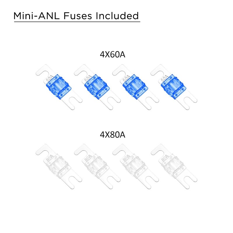 Recoil MFB4 4-Way Mini-ANL Fused Busbar, 4 X M5 Studs