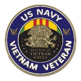 Navy Vietnam Medallion for Box Cremation Urn/Flag Case - 2 Inch Diameter