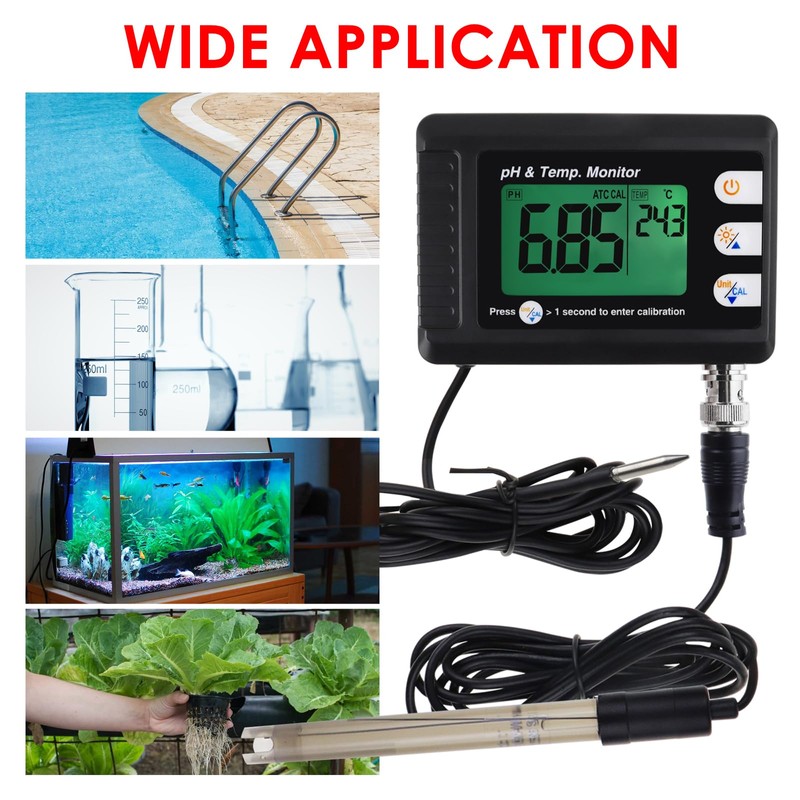 2 in 1 pH & Temperature Meter Digital pH Monitor