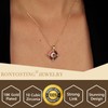 RONYOSTING 18K Gold Plated Interlocking Circle Red Pendant Necklace, Dainty
