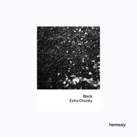 Hemway Premium Glitter Shakers - Black | Extra Chunky Metallic Flake Sequins for Resin & Epoxy Crafts | Craft Supplies for Tumblers, Festival, Hair, Face, Body, Eye & Nail Art | 130 g (2 Pack)