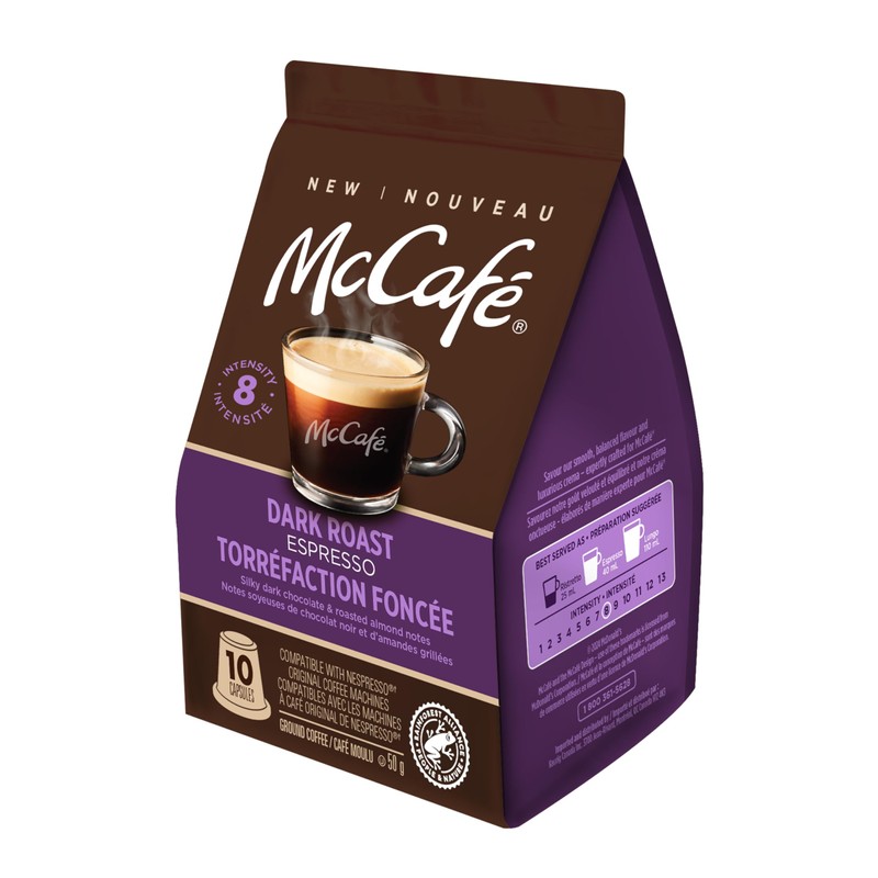McCafé Dark Roast Espresso Coffee Capsules, Capsules Compatible with Nespresso's