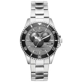 KIESENBERG Men's Watch Pétanque France Boule Fan Gift Analogue Quartz Metal Strap Watch 21204, black, Bracelet