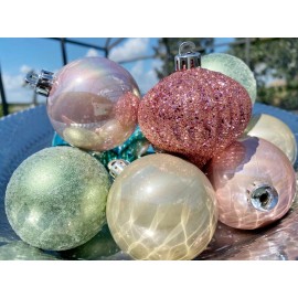 Unbranded Easter Ornaments Spring Bunny Decor Pastels Iridescent Tree Decor 10 Set