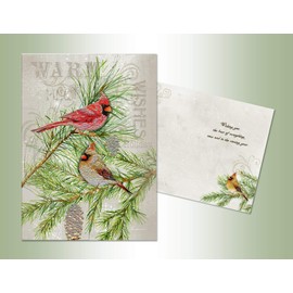 Performing Arts Die-cut, Glitter, Full Color Inside Cardinal Pair 1 Stationery Paper, 62008-12