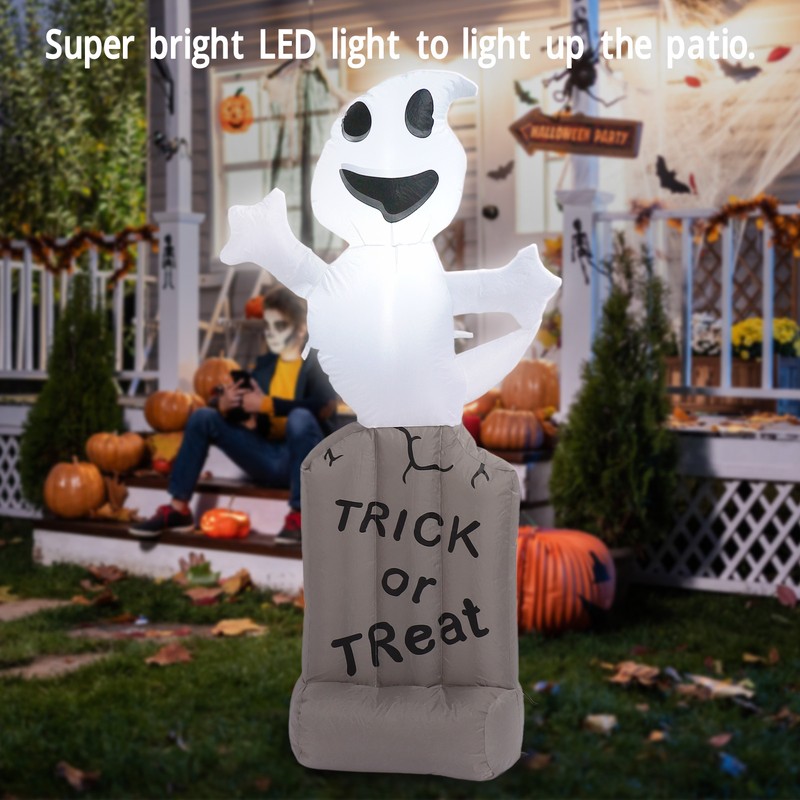 Inflatable Ghosts Tombstones Decoration 5Ft LED IP44 Waterproof With Blower