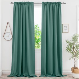 Yancorp Sage Blackout Curtains Thermal Insulated Window Treatment 84 Inches Long 2 Panels Set for Bedroom or Living Room (2 Panels), 34 in x 84 in, Sage