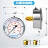 Hansfelds Pressure gauge 0-100 bar/psi 63mm dial liquid filled 1/4