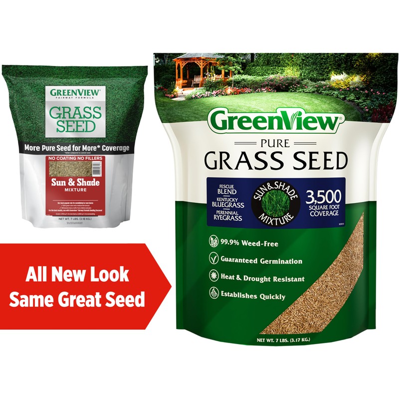 GreenView Pure Grass Seed Sun & Shade Mixture, 7 lb.