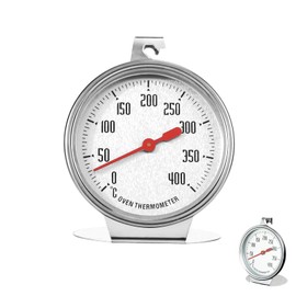 Oven Thermometer, Oven Thermometer for Oven, Measuring Range 0 ~ 400 °C, Stainless Steel Oven Thermometer, Indoor Oven Thermometer for Large Dial for Baking, Cooking