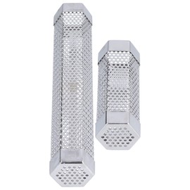 Smoker Tube, BBQ Box, Smoke Box, 304 Stainless Steel Portable Hex Stable Barbecue Smoke Generator Pipe for Cold Hot Smoking Grilled Foods 5 hours Pellet Smoker(L)